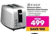 Eiger Geneva 2 Slice Stainless Steel Toaster