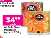 All Gold Jam Peach Or Apricot-900g Each