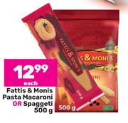 Fatti's & Moni's Pasta Macaroni Or Spaggeti-500g Each