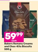 Bakers Romany Creams & Choc Kits Biscuits-500g Each