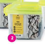 Multi Function Solar Lights 9.9m LED 100 Bulb Cool White