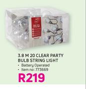 3.8M 20 Clear Party Bulb String Light