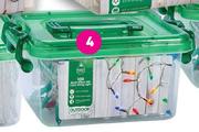 Battery Operated Multi Function Outdoor Lights 6.9m 100 Bulbs Multi Colour String Light