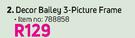 Decor Bailey 3 Picture Frame