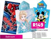 Character Printed Or Hooded Towels-Each