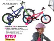 Raleigh 16" Or 20" Enduro Boys Or Girls Mountain Bicycle-Each