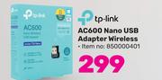 Tp-Link AC600 Nano USB Adaptor Wireless