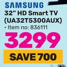 Smasung 32"(81 cm) HD Smart TV UA32T5300AUX