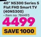 Smasung 40"(101 cm) N5300 Series 5 Flat FHD Smart TV 40N5300