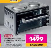 Defy 30Ltr Mini Oven With 2 Hotplates MOH2330