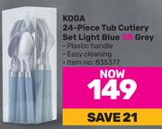 Koga 24-Piece Tub Cutlery Set (Light Blue Or Grey)-Per Set