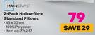 Mainstays 2 Pack Hollowfibre Standard Pillows
