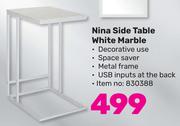 Nina Side Table White Marble