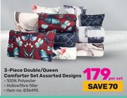 3 Piece Double/Queen Comforter Set Assorted Designs-Per Set