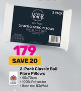 Always Home 2 Pack Classic Ball Fibre Pillows