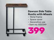 Dawson Side Table Rustic With Wheels