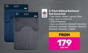 Always Home 2 Pack Ribbed Bathmat Set Assorted-Per Set