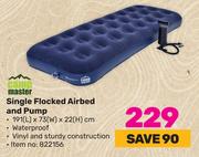 Campmaster Single Flocked Airbed & Pump
