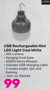 Lightworx USB Rechargeable Mini LED Light Cool White