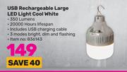 Lightworx USB Rechargeable Large LED Light Cool White