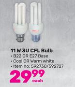 Eurolux 11W 3U CFL Bulb-Each