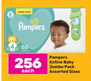 Pampers Active Baby Jumbo Pack Assorted Sizes-Each