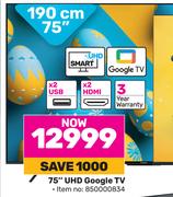 Skyworth 75"(190 cm) UHD Google TV