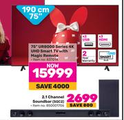 LG 75"(190 cm) UR8000 Series 4K UHD TV With Magic Remote