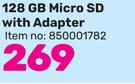 128GB Micro SD With Adaptor 