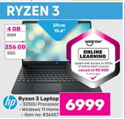 HP 15.6"(39cm)  Ryzen 3 Laptop