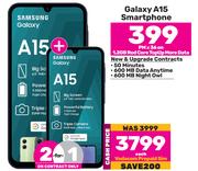 2 x Samsung Galaxy A15 Smartphone-On 1.2GB Red Core More Top Up Data