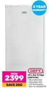 Defy Bar Fridge DBF90W-90Ltr
