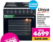Univa 4 Plate Undercounter Oven & Hob Set U336B