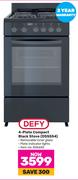 Defy 4 Plate Compact Black Stove DSS554