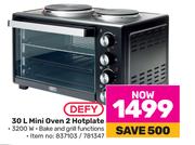 Defy 30L Mini Oven 2 Hotplate