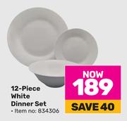 12 Piece White Dinner Set