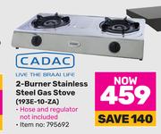 Cadac 2 Burner Stainless Steel Gas Stove 193E-10-ZA