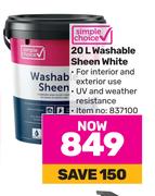 Simple Choice Washable Sheen White-20L
