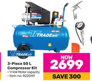 Tradeair 3 Piece 50L Compressor Kit