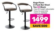 Koga Flynn 2 Pack Bar Stool Tan Or Black-Per Pack