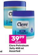 Clere Petroleum Jelly Assorted-450ml Each