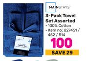 Mainstays 3 Pack Towel Set Assorted