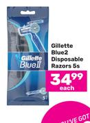 Gillette Blue 2 Disposable Razors-5s Each