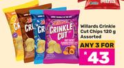 Willards Crinkle Cut Chips Assorted-For Any 3 x 120g