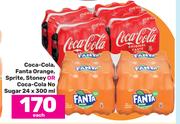 Coca Cola, Fanta Orange, Sprite, Stoney Or Coca Cola No Sugar-24 x 300ml Each