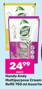 Handy Andy Multi Purpose Cream Refull Assorted-750ml Each