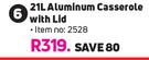 Hart 21Ltr Aluminium Casserole With Lid