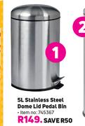 5Ltr Stainless Steel Dome Lid Pedal Bin