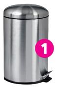 12Ltr Stainless Steel Dome Lid Pedal Bin