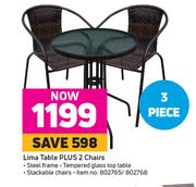Lima Table + 2 Chairs